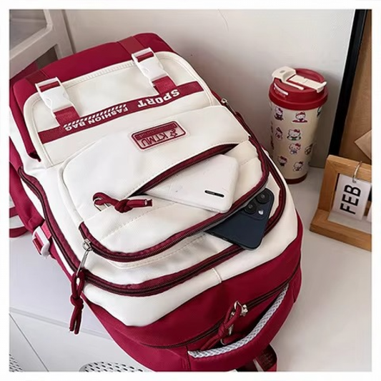 Academy Style Waterproof School Book Bag (Merun)