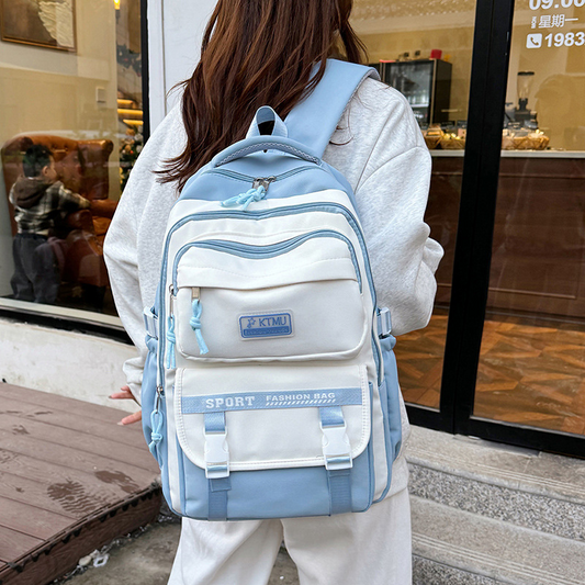 Academy Style Waterproof School Book Bag (Blue)