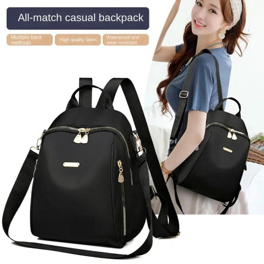 Printed Female Backpacks High Capacity Waterproof (Black)