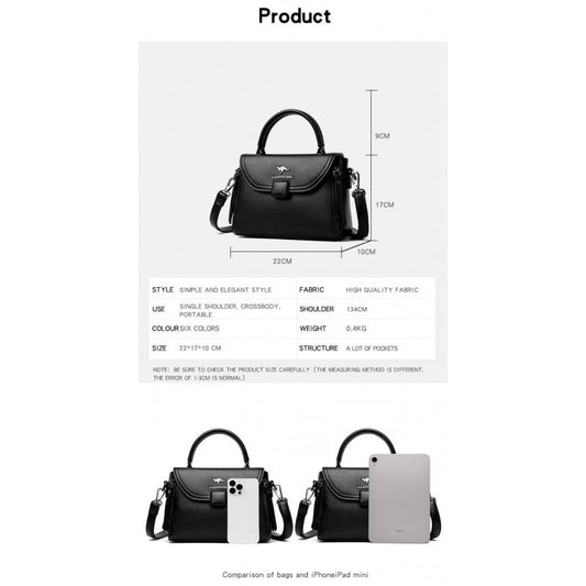 High Quality pu Leather Kangaroo Handbag (Black)