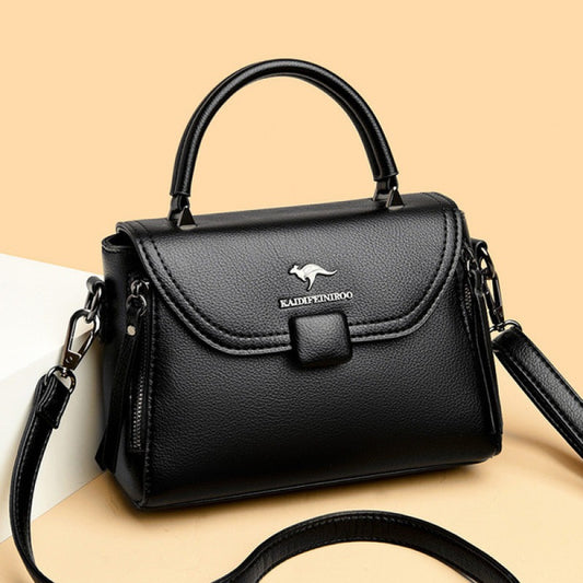 High Quality pu Leather Kangaroo Handbag (Black)