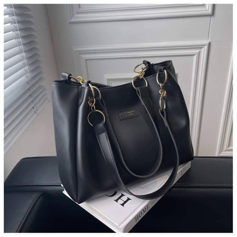 Women PU Leather Handbags (Black)