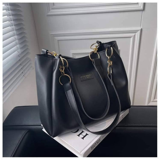 Women PU Leather Handbags (Black)