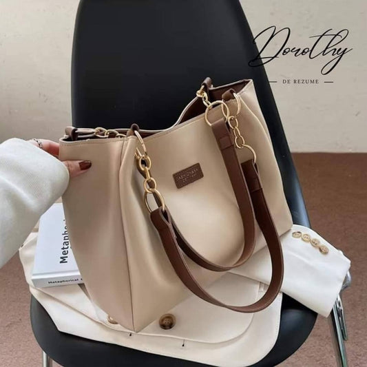 Women PU Leather Handbags (Cream)