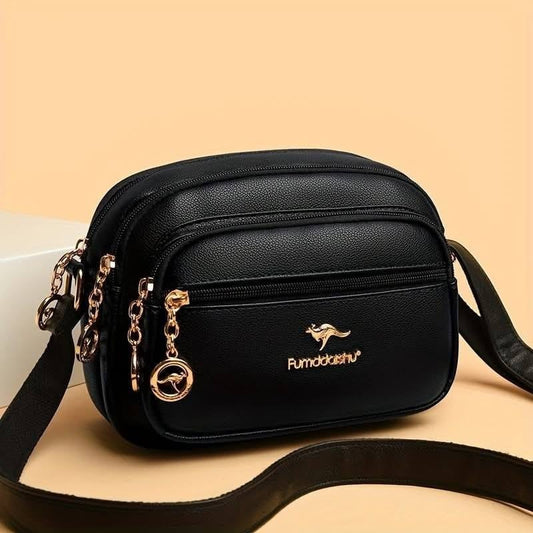 Stylish Crossbody Multi-pocket Soft Leather Handbags (black)