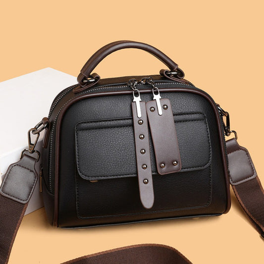 Genuine Soft Leather Handbag (black)
