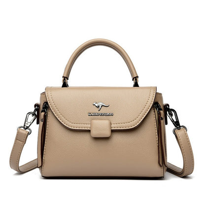 High Quality pu Leather Kangaroo Handbag(Off-white)