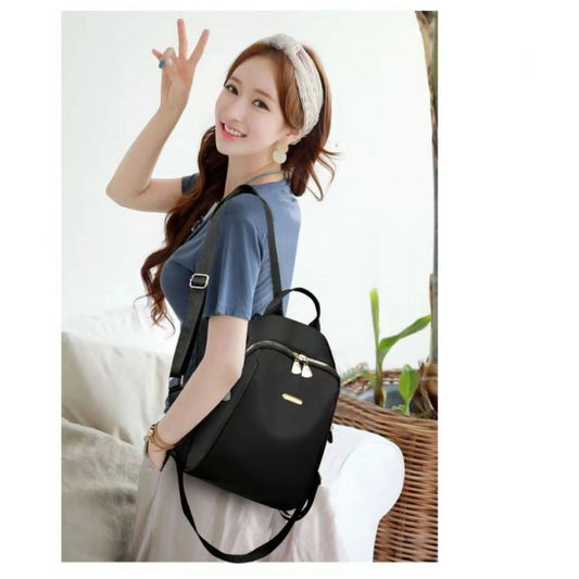 New Female Backpacks High Capacity Waterproof (Black)