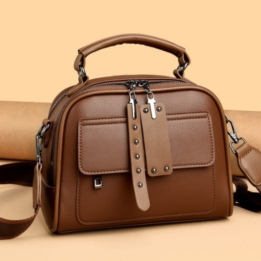 Genuine Soft Leather Handbag (Brown)