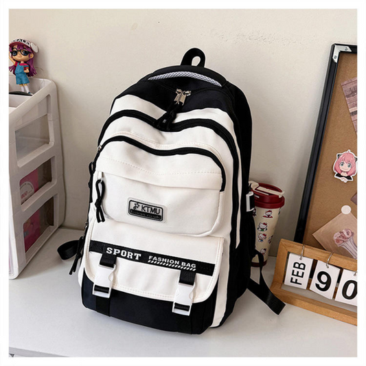 Academy Style Waterproof School Book Bag (Black)