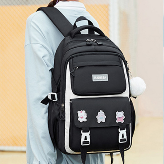Kids Backpack Children School Bags Waterproof School Book Bag (black)