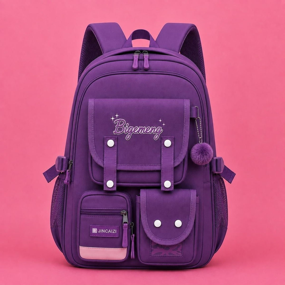 Student School Bag For High School & Primary School (Deep Purple)