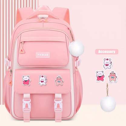 Kids Backpack School Bags Waterproof (Baby Pink)