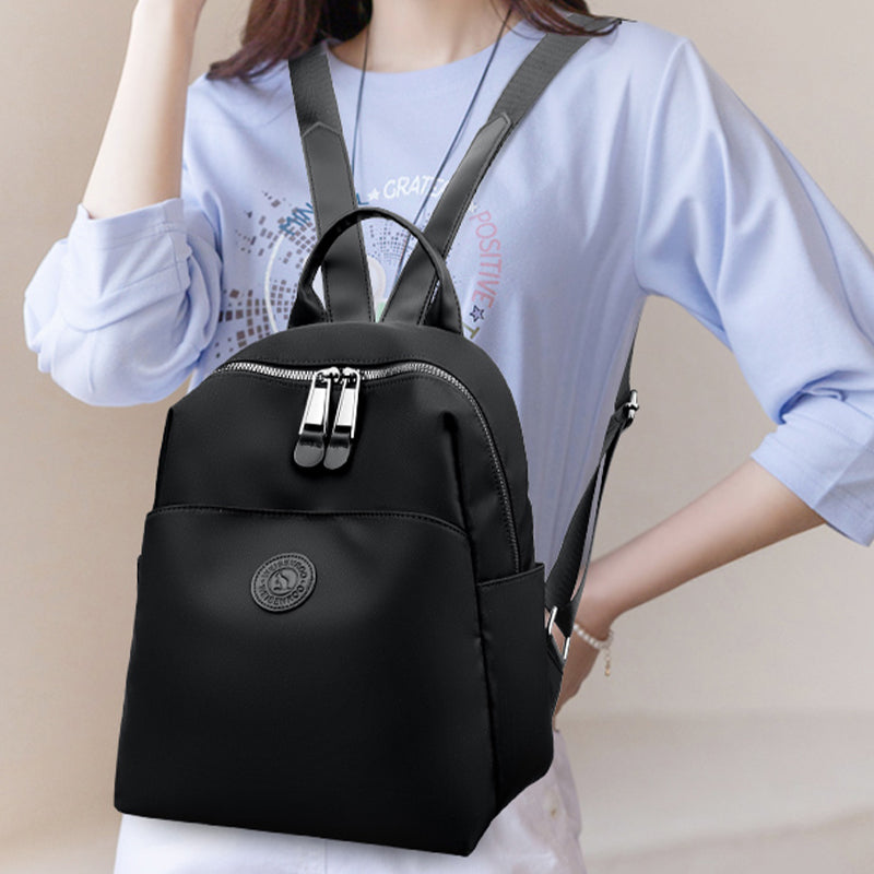 High Quality Soft Nylon Simple Fashion Backpacks (Black)