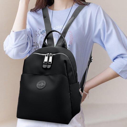 High Quality Soft Nylon Simple Fashion Backpacks (Black)